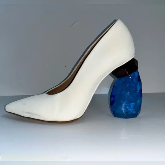 !!!SUPER RARE!!! Amazing Dries Van Noten pumps with blue acrylic heel sz9 - Picture 5 of 13
